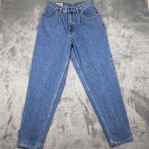 Eddie Bauer High Waisted Pleated 90s Mom Jeans Medium Wash Denim Sz 12 1922